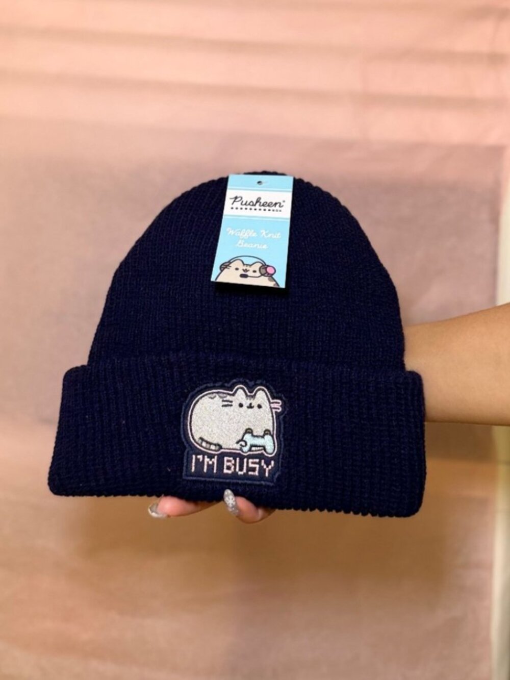 Pusheen Box Gaming Waffle Knit I'm Busy Beanie Toque Winter 2022 CultureFly NEW
